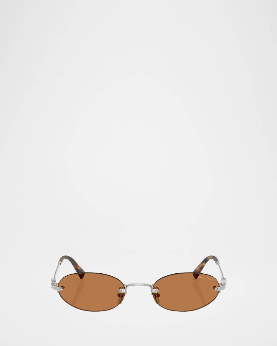 Rimless Metal Oval Sunglasses
